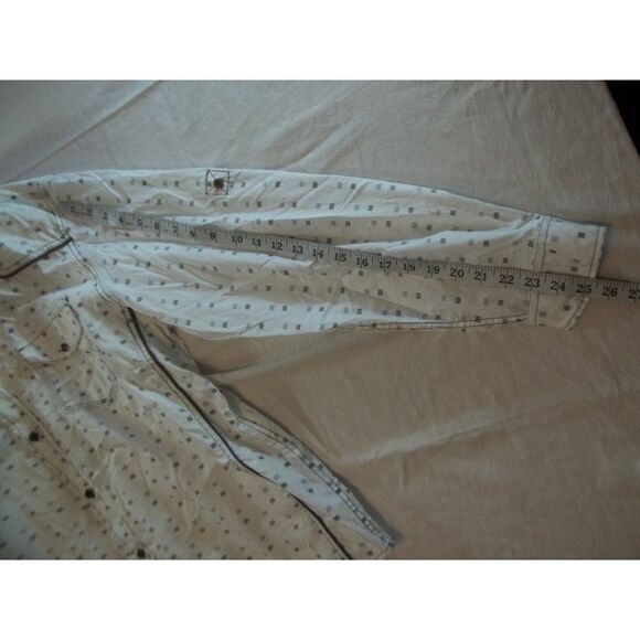 Helix Button Up Shirt Men Sz XXL‎ Athletic Fit White And Black Long Sleeve - Picture 5 of 6